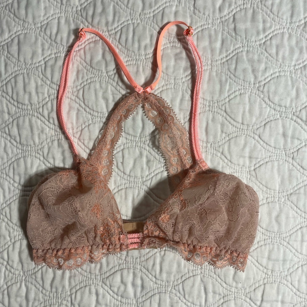 EBERJEY- pink lace bralette size small